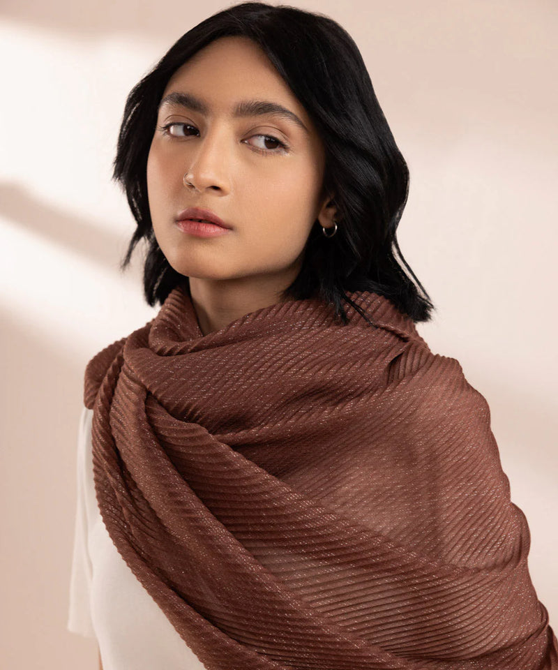 Brand Sapphire - Brown Dupatta - SAP-127 - Tarz-e-Mashriq