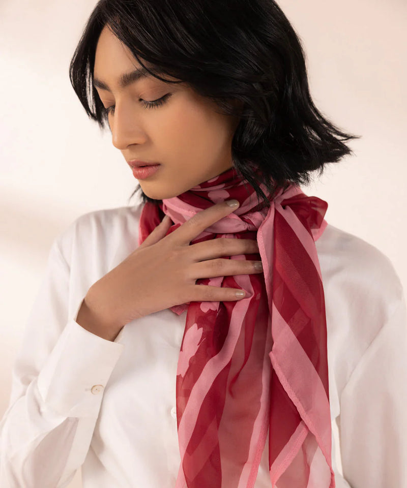Brand Sapphire - Red Printed Scarf - SAP-131 - Tarz-e-Mashriq