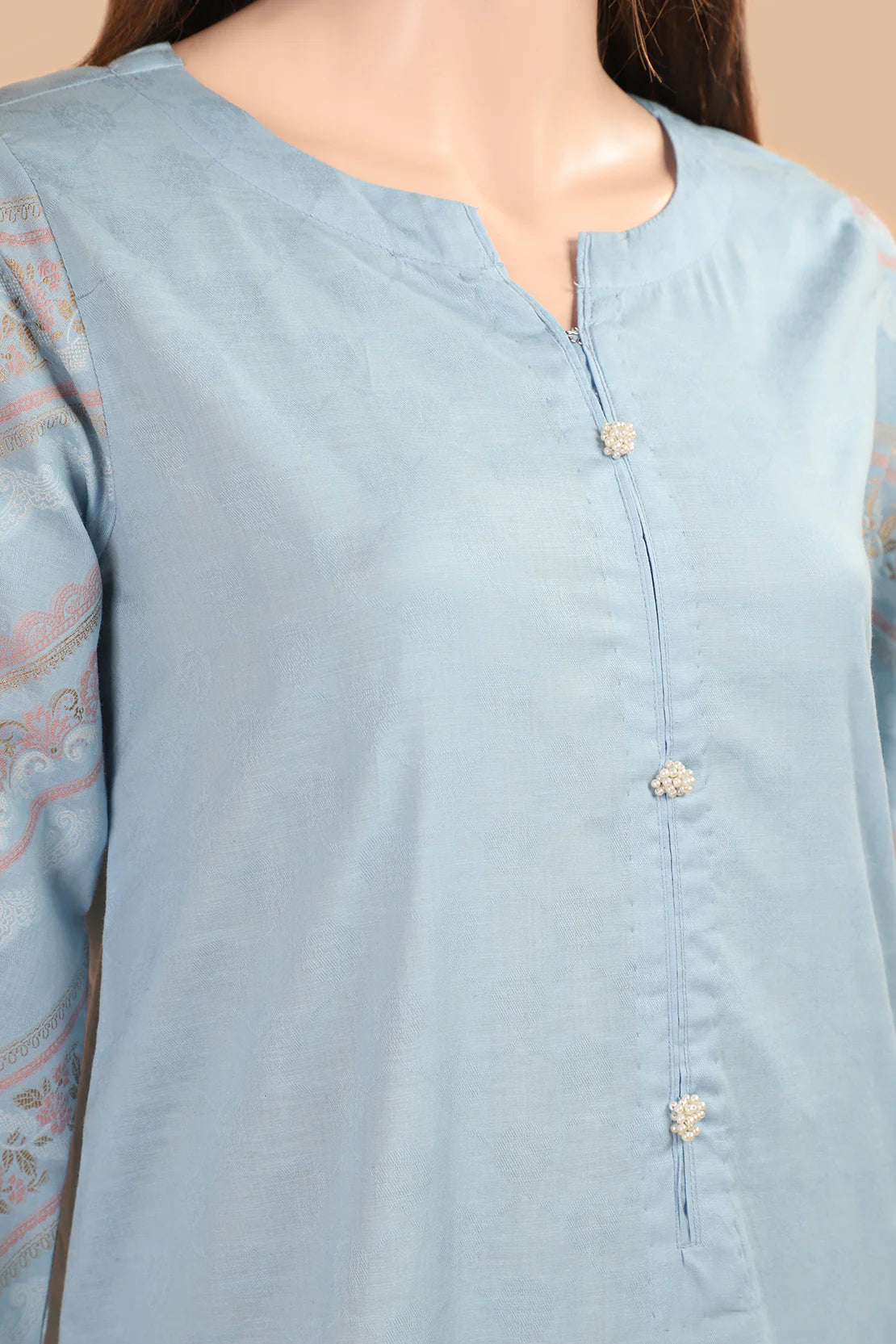 Jacquard Cotton Stitched Shirt - SAY - 54 - Tarz-e-Mashriq