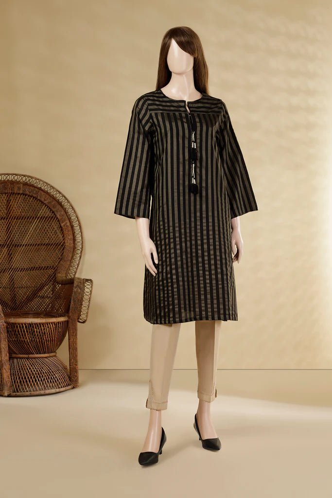 Saya smoky black jacquard lawn stitched shirt – a premium choice for traditional Pakistani clothes in Canada.