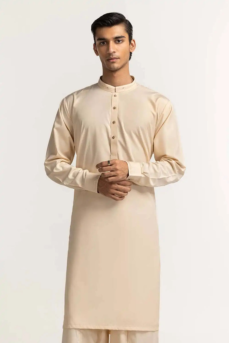 Shop Pakistani suits in Canada with this premium cream blended suit from GulAhmed, ideal for men’s fashion.