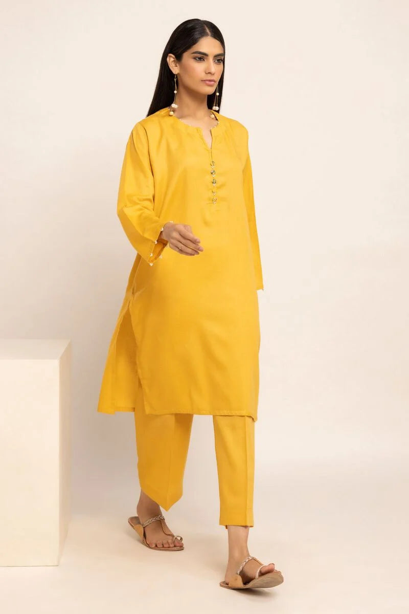 Khaadi - Embroidered Winter Cotton Kurta- KHD-7 - Tarz-e-Mashriq