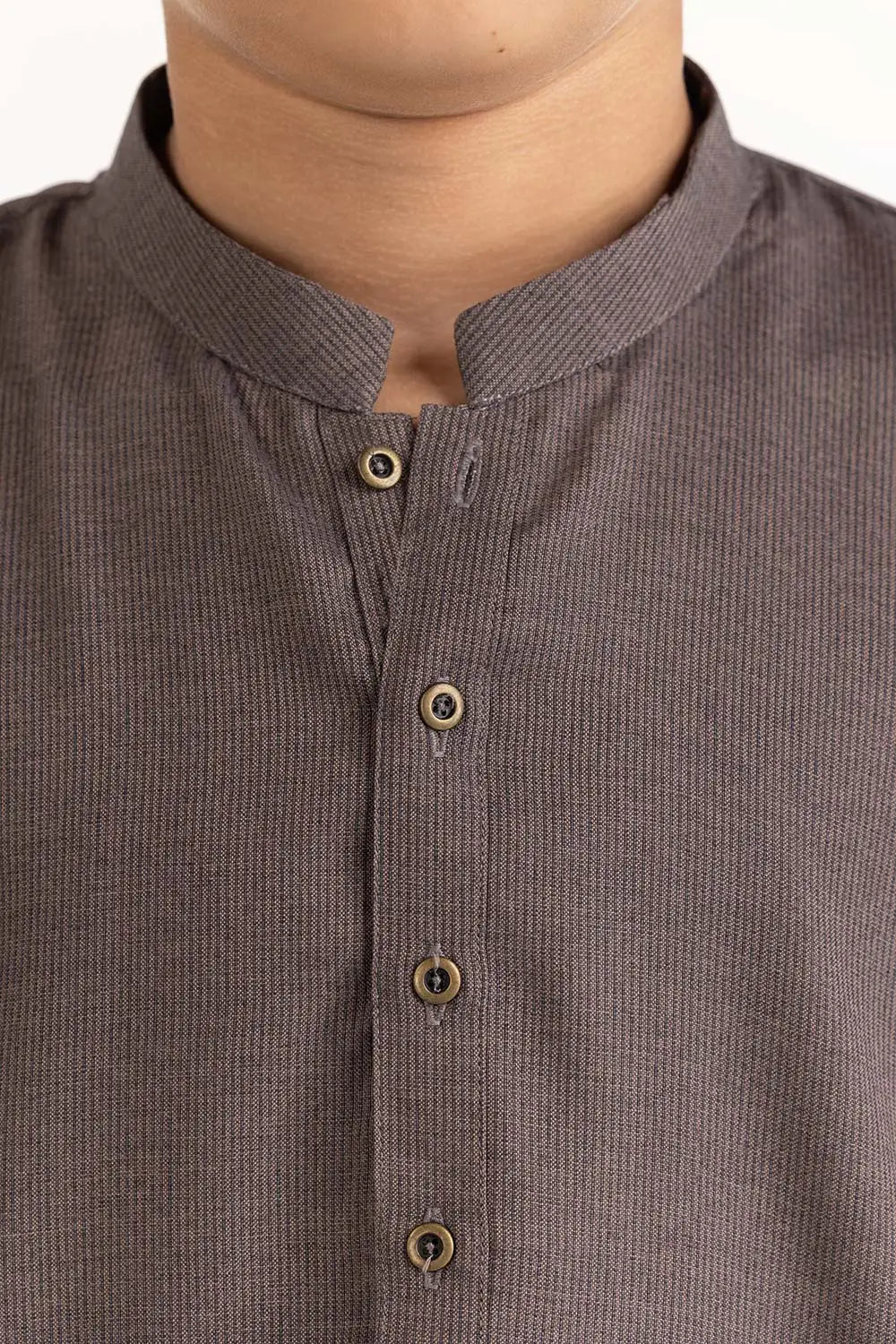 a zoom-in view of a stylish kids’ Pakistani kurta by GulAhmed, perfect for cultural events and everyday wear in Canada.