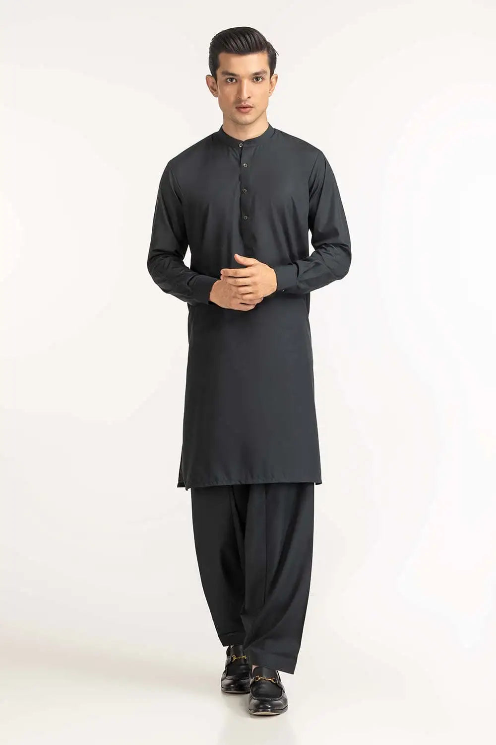 GulAhmed - Dark Gunmetal Basic 2PC Suit - GUL-334
