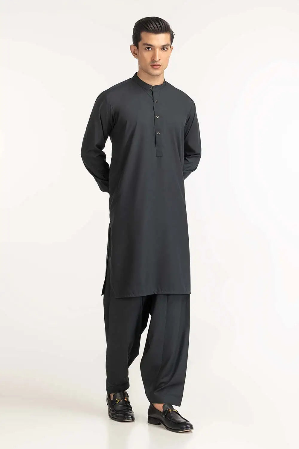 GulAhmed - Dark Gunmetal Basic 2PC Suit - GUL-334