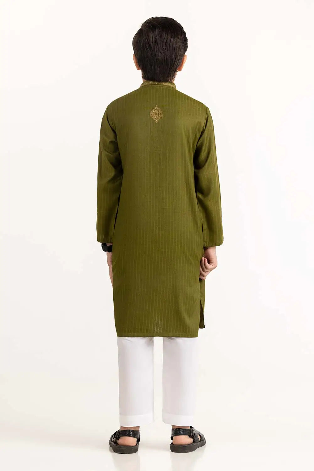 Brand Gulahmed - Hunter Green Embroidered Kurta - GUL-283