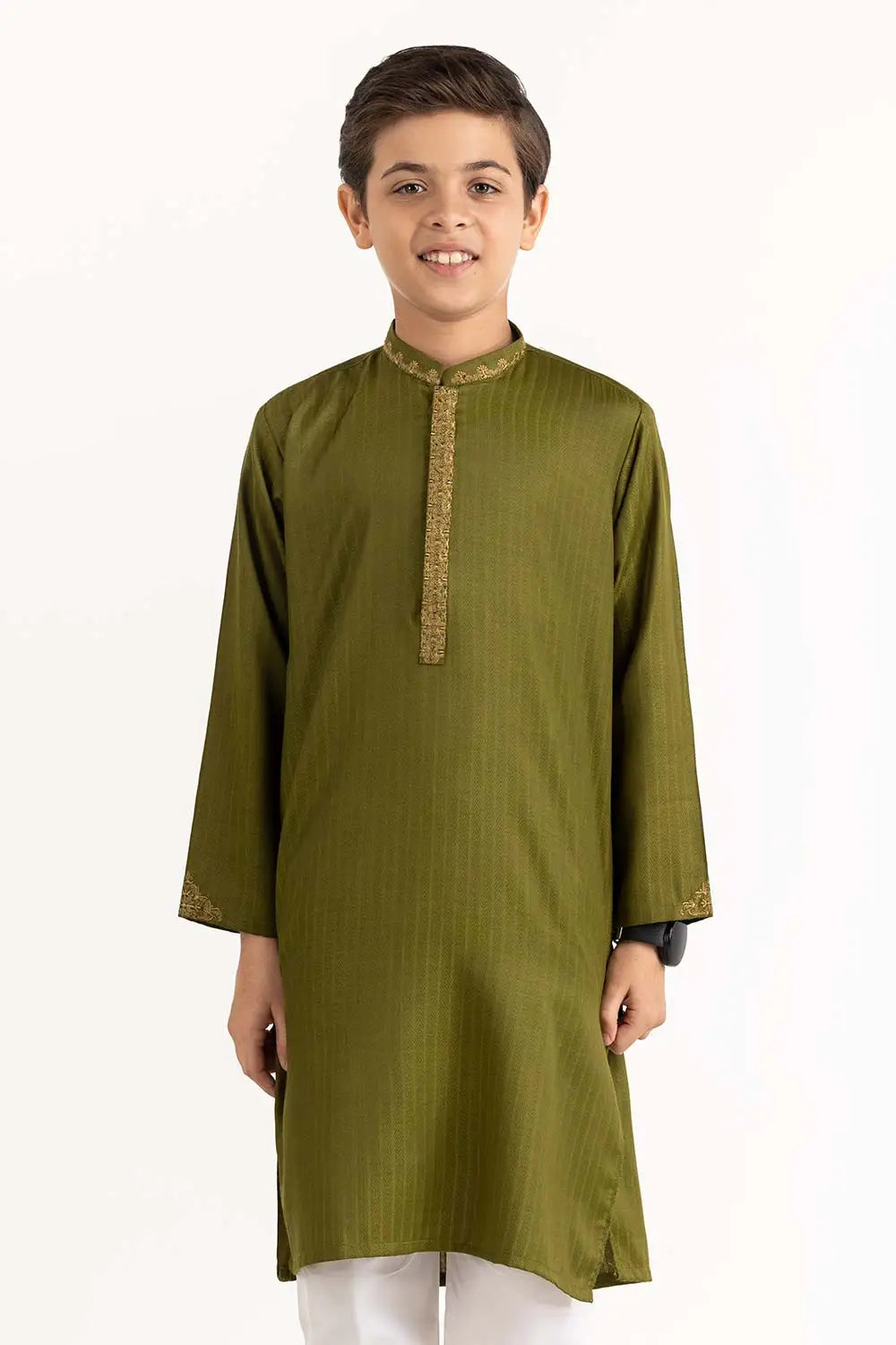 Brand Gulahmed - Hunter Green Embroidered Kurta - GUL-283
