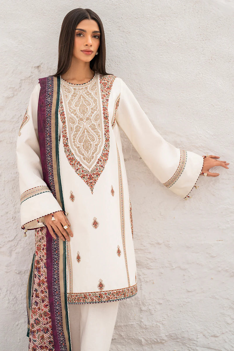 Woman portrait view Camel Embroidered Lawn Suit - Jazmin Pakistani ethnic wear Canada traditional festive occasions