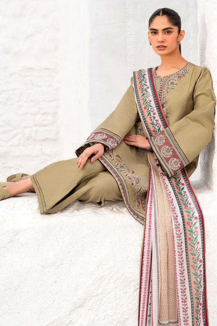 Digital printed cotton silk dupatta close-up Jazmin camel lawn suit Pakistani festive wear Canada
