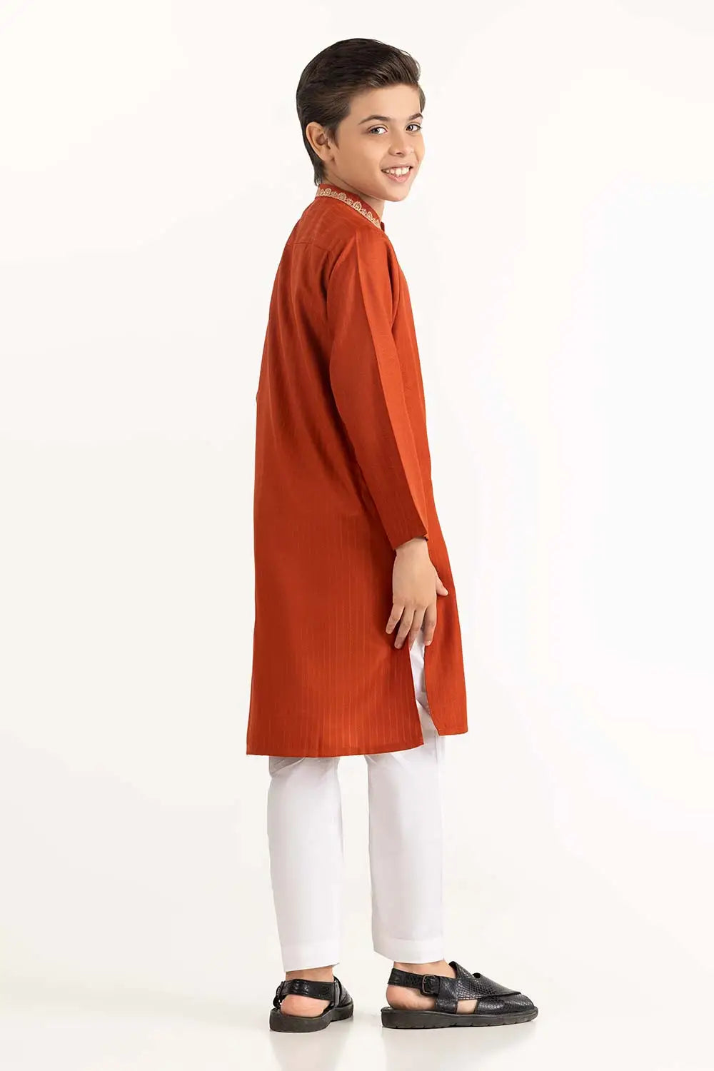 GulAhmed - Rust Embroidered Kurta- GUL-41 - Tarz-e-Mashriq
