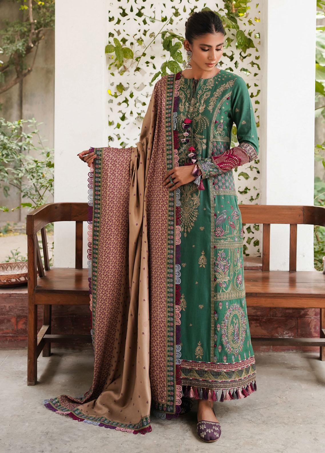 Shahtoosh By Jazmin Embroidered Khaddar Suits - JZ-17 - Tarz-e-Mashriq