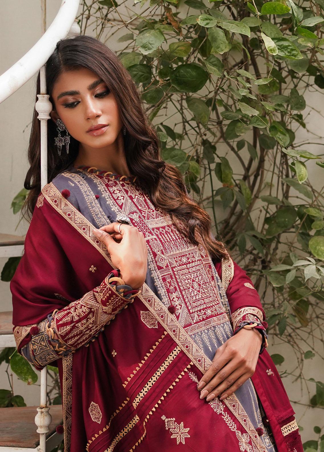Shahtoosh By Jazmin Embroidered Khaddar Suits - JZ-18 - Tarz-e-Mashriq