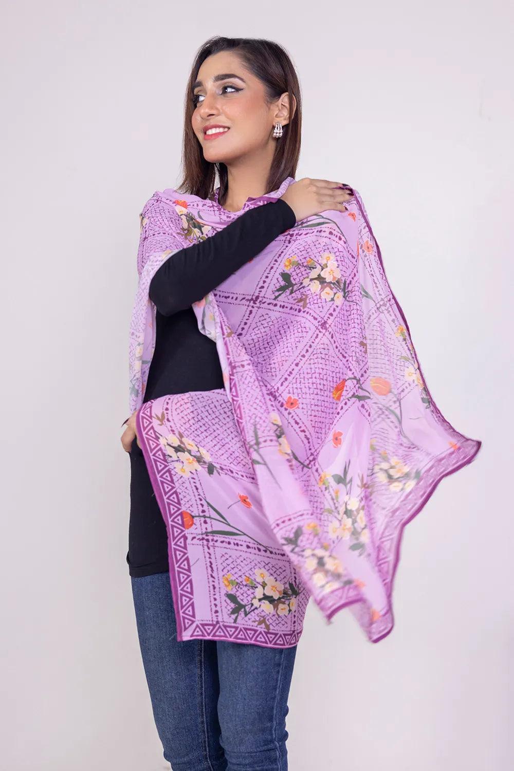 Brand GulAhmed - Odhani Printed Scarf - GUL-147 - Tarz-e-Mashriq